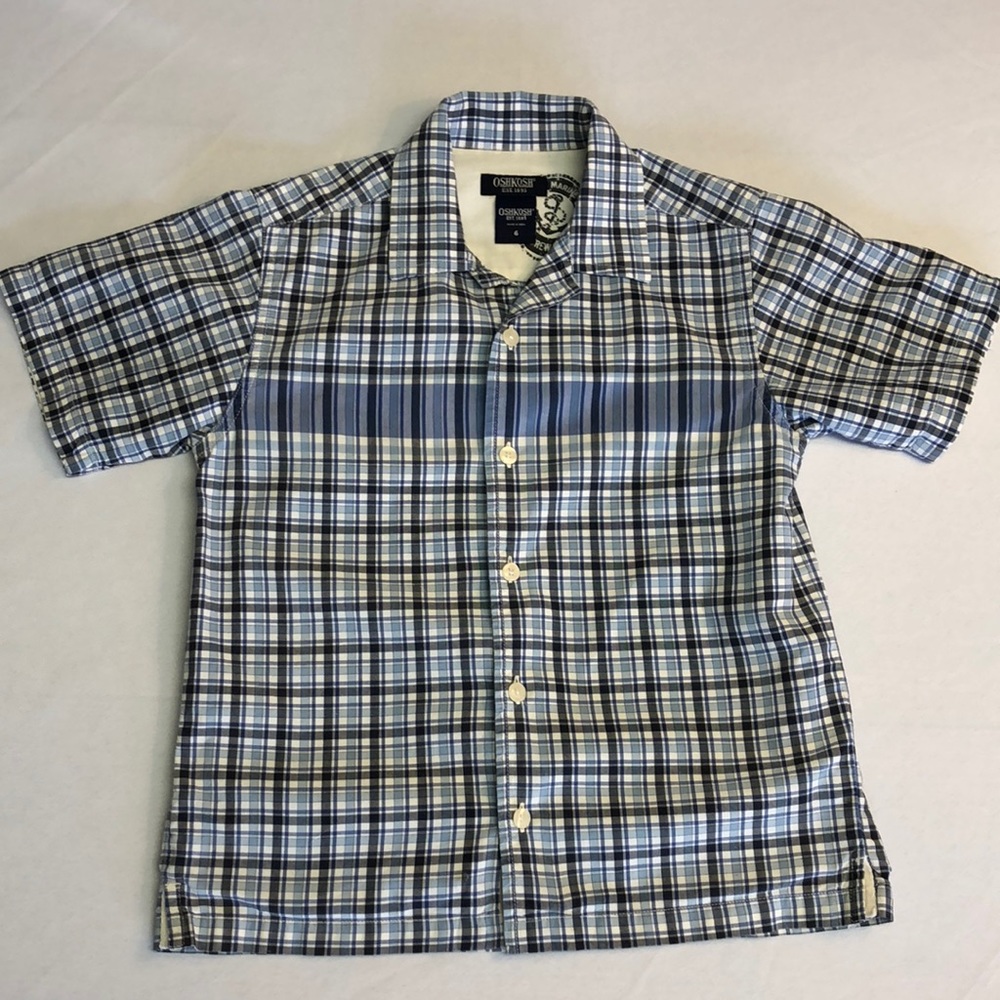 Boys Oshkosh Plaid Short Sleeve Shirt